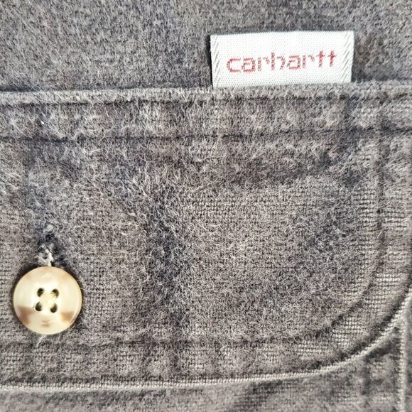 Carhartt Mens Vintage Button Down Long Sleeve Work Rugged Outdoor Flannel XL - Picture 2 of 7
